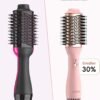LANDOT Hair Blow Dryer Brush: One-Step Hot Air Brush with 60mm Oval Barrel - 4 in 1 HairDryer Styler and Volumizer for Drying Straightening Curling Volumizing Hair Fight Frizz and Add Volume