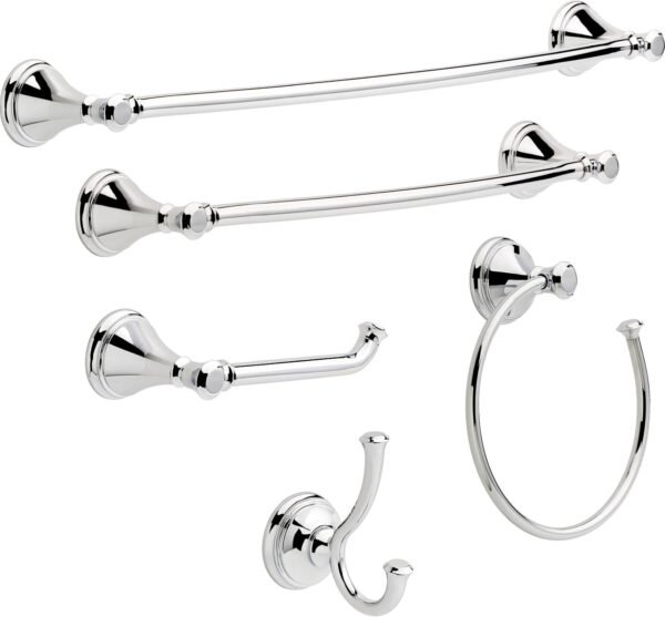 Delta 79735 Cassidy Double Towel Hook Bath Hardware Accessory in Polished Chrome