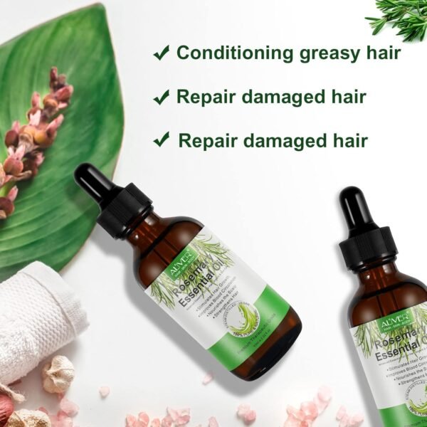 71nvXfFOyKL._SL1500_.jpg 2 Pack Rosemary Oil for Hair Growth, Natural Essential oil with Aromatic Experience, Organic Pure Rosemary Essential Oil for Beard Growth, Eyelash Care, Nourishes the Scalp, Skin Care