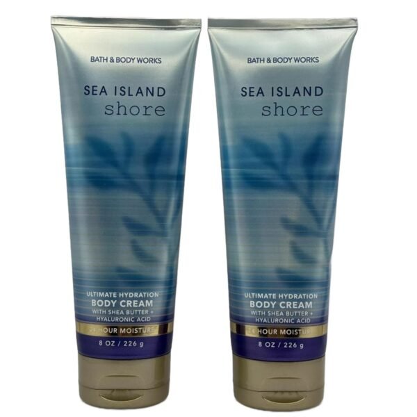 Bath & Body Works Sea Island Shore Ultimate Hydration Body Cream For Women 8 Fl Oz 2- Pack (Sea Island Shore), 8 Ounce (Pack of 2)