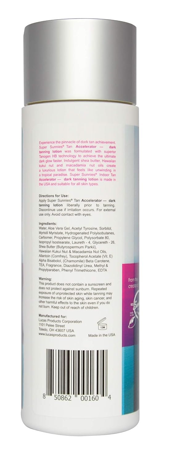 Super Sunnies Tan Accelerator for Outdoor and Indoor Tanning, 8 Ounce