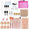 PrettyCare 38 pcs Mini Makeup Containers Set, Birthday Gifts for Women, Her, Mom, Travel Size Bottles Kits with Brushes, Mini Dropper Bottles, Spray Bottles, Lip Tubes for Skincare & Essential Oil