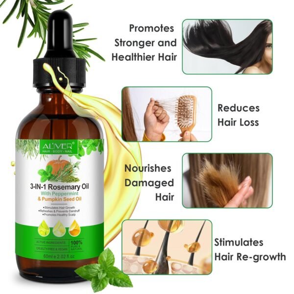71oLTxYfPvL._SL1500_.jpg 3in1 Hair Growth Oil (Rosemary, Mint & Pumpkin Seed) - Natural Organic Cold-Pressed Hair Treatment for Hair, Skin, Eyelashes & Eyebrows Regrowth