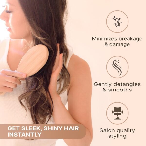 71oOFrBvo2L._SL1500_.jpg Boar Bristle Hair Brush for Women and Men, Natural 100% Soft Boars Hairbrush for Fine and Thin Hair