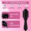 Hair Dryer Brush Blow Dryer in One, 4 in 1 Styling Tools Blow Dryer with Ceramic Oval Barrel, Hair Dryer and Styler Volumizer, Hot Air Straightener Brush for All Hair Types