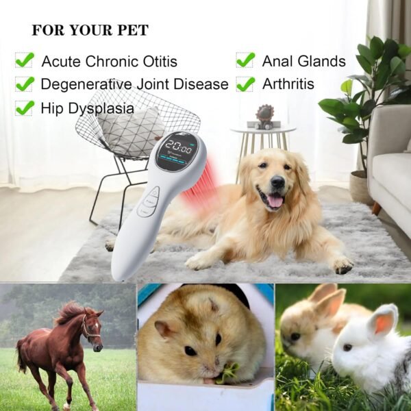 Red Light Therapy Device Wand for Body, Infrared Light Therapy Device for Joint and Muscle & Tissue Pain Relief, Portable Red Light Therapy Machine for Human/Pets (15X650nm +3x808nm)-White