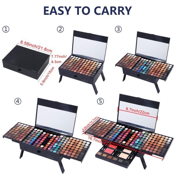 71oSfM74ijL._SL1500_.jpg Makeup Gift Sets For Women - 190 Colors Makeup Palette Include Eyeshadow, Blushes, Eyebrow Powder,Eye Pencil,Mirror+20Pcs Makeup Brushes+Eyeshadow Primer+2Pcs Sponge Puff Make Up Set (Makeup Set A)