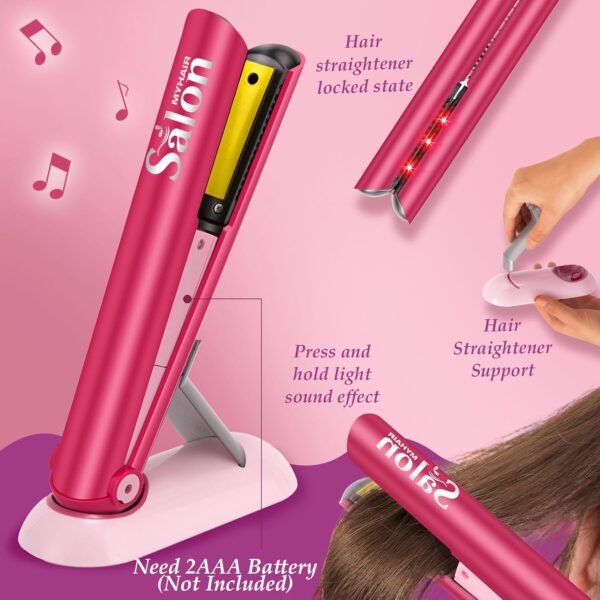71odxUfJiIL._AC_SL1500_.jpg G.C Girls Hair Salon Toys Kids Pretend Play Hair Styling Kit with Realistic Blow Dryer Straightener Stylist Apron Scissors Accessories Beauty Makeup Set Birthday Gifts for Toddler Girls 3 4 5 6+