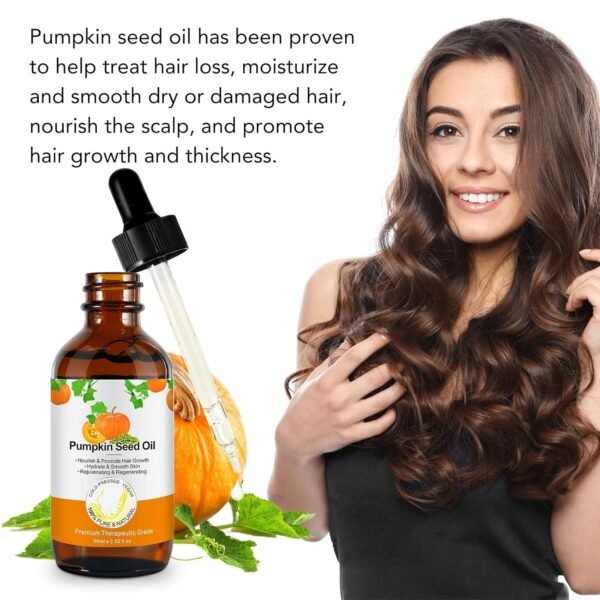 71ogBlbD7iL._SL1500_.jpg Pumpkin Seed Oil for Hair Growth 60ML, Organic Pure Pumpkin Essential Oil for Hair, Eyebrow & Eyelash Growth, Skin Care, Scalp Massage