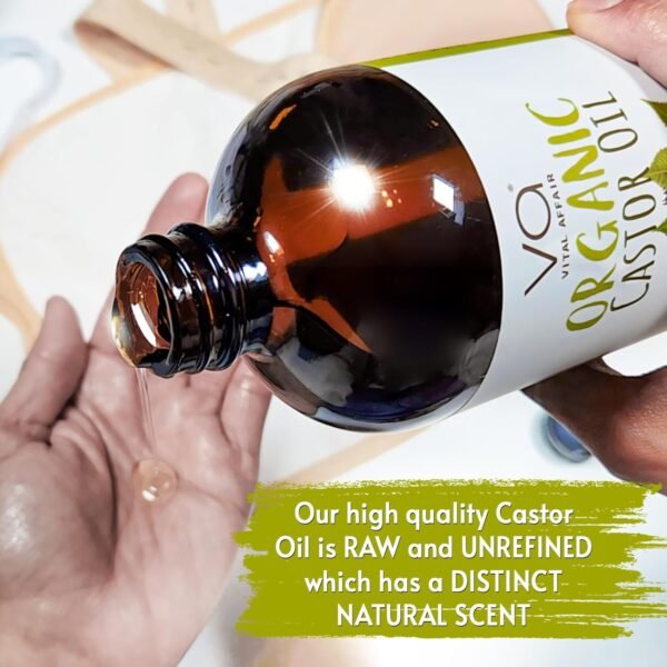 71okWX19KfL._SL1500_.jpg Castor Oil Organic Cold Pressed Unrefined Glass Bottle - USDA Certified Castor Oil For Hair Growth, Skin, Eyelashes, Eyebrows & Nails - 8 Fl Oz