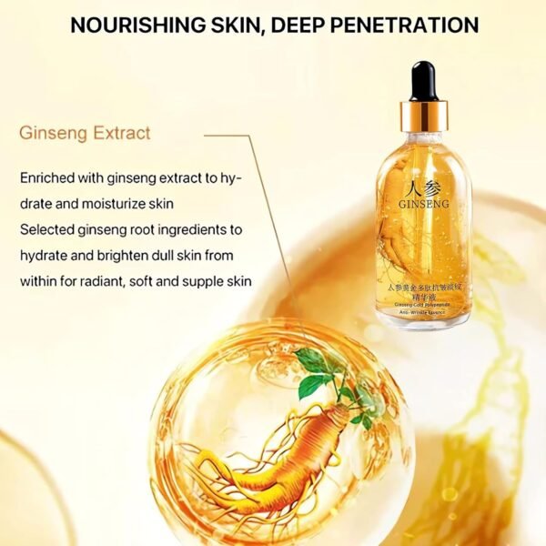 One Ginseng Per Bottle-Ginseng Gold Polypeptide Anti-Ageing Essence, Ginseng Polypeptide Anti-Ageing Essence, Ginseng Polypeptide Essence, Ginseng Serum Korean Anti Aging, Ginseng Anti Ageing, Ginseng Anti-Wrinkle Essence for Women
