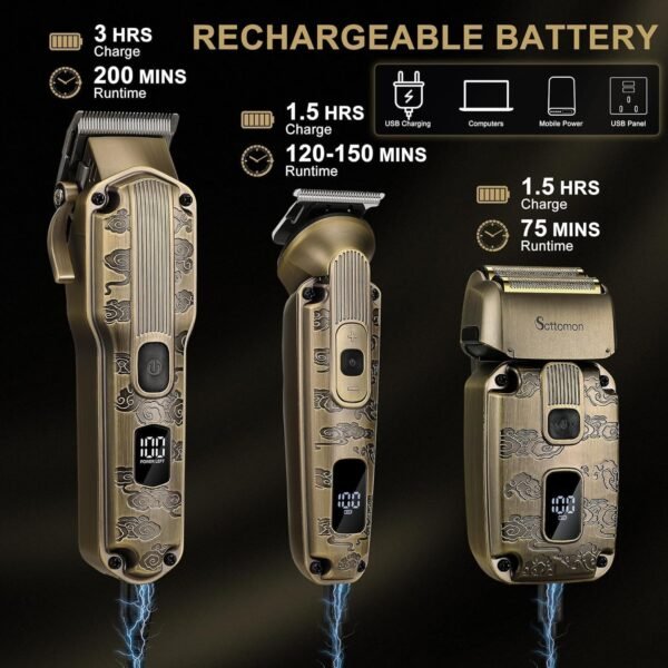 Beard Trimmer Kit Hair Clipper Set Professional Electric Foil Shaver Razor for Men Haircutting Machine for Barber Clippers and Trimmers Grooming Kit Nose Body Hair Trimmer