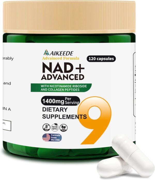 NAD Supplements,Liposomal NAD+ with Resveratrol,1400mg Per Serving,120 Capsules,Supplements for Anti-Aging,Skin Repair,Fatigue Relief,Immunity Enhancement and Antioxidant