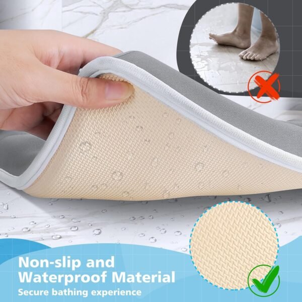 Bath Kneeler and Elbow Rest Pad Set - Gray Green - 1.5 inch Extra Thick Baby Bathtub Kneeling Pad and Removable Elbow Pad,with Baby Bath Toys and Organizer Pockets - Easy to Clean-Tiikiy