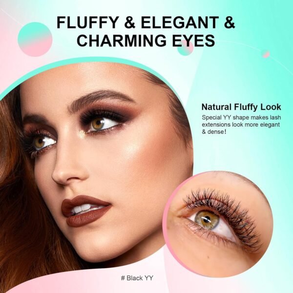 71pCyPpzOKL._SL1500_.jpg NAGARAKU YY Eyelash Extensions Supplies Y Lash 4D Easy Fan Russian Volume Crisscross YY Eyelashes Handwoven Y Shaped Mesh Wispy Clusters 12 Rows Pre Fanned Eye Lashes Black - 0.07mm D Curl 8-15mm Mix