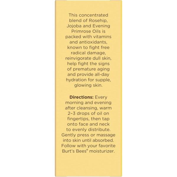 Burt's Bees Gua Sha Face Oil With Rosehip Seed Extract, Reduces Appearance of Fine Lines and Wrinkles, Use with Ice Roller & Facial Tools, Natural Origin Skin Care, 0.51 fl. oz.