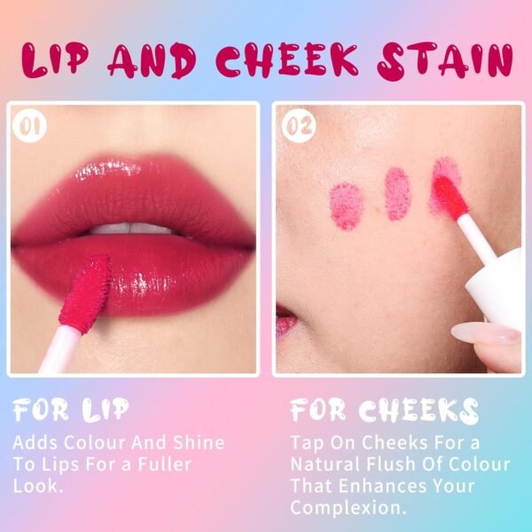71pFVTdX5EL._SL1500_.jpg Lip Tint Stain, Long Lasting Korean Lip Stain Set, Non-sticky Waterproof Lightweight Lip and Cheek Tint, Moisturizing High Pigment Water Tint, Matte Finish Lip Tint