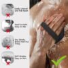 3 PCS Silicone Bath Brush Set,Back Scrubber & Body Brush & Face Brush Set, Super-Exfoliating & Lathering Body Scrubber, Shower Brush, Face Scrubber Combination for HomeBathroom Hotel Travel.(Black)