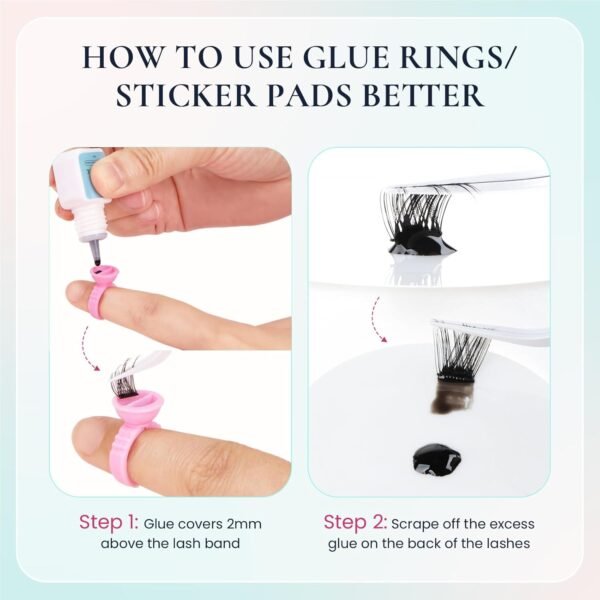 Semi-permanent 2 Weeks Lash Cluster Glue and Remover Kit for Eyelash Clusters Strong Hold Long Lasting Waterproof Eyelash Glue Remover for DIY Lash Extensions with Lash Extension Supplies