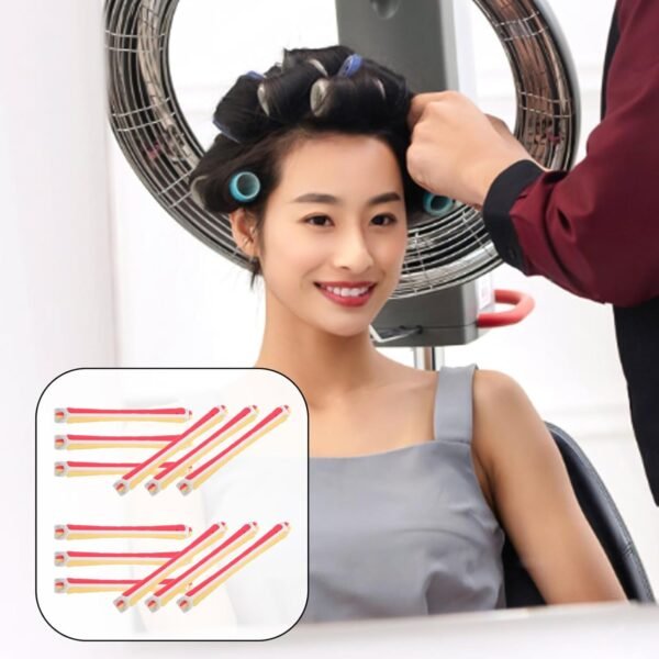 12Pcs Perm Kit - Hair Rollers for Wavy Styling, Perm Rods, Colored Styling Tools - Red