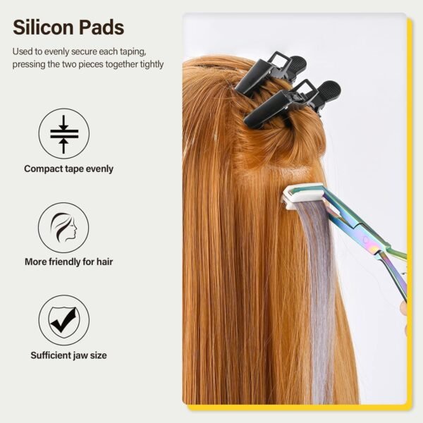 71phEtObKlL._SL1500_.jpg Gomake Tape in Hair Extension Tools Kit with Flat Surface Stainless Steel Tape in Hair Extensions Sealing Clamp Plier,Tape Remover Scraper Tool,Hair Clips, Human Hair Extensions Styling Tool-Rainbow