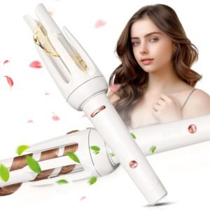 71pig8C0PWL._AC_SL1500_.jpg Auto Hair Curler, Automatic Curling Iron with 4 Temperature & 3 Timer, Automatic Shut-Off, Anti-Scald, Anti-Tangle Rotating Curling Wand for Hair Styling, White