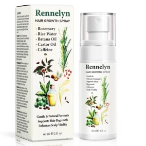 Natural Hair Growth Oil Spray: Rosemary Castor Batana Oil with Rice Water Lotion for Hair Thickening For Women 60ML