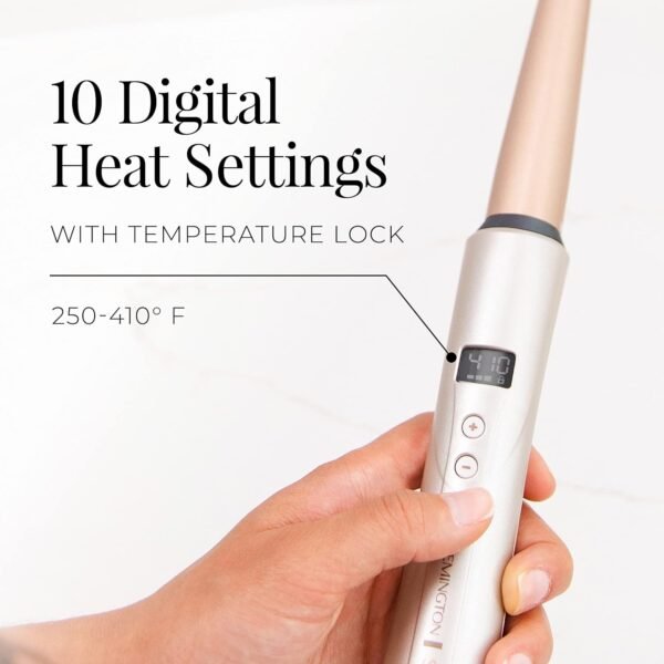 71ppYHMe7jL._SL1500_.jpg Remington Shine Therapy Argan Oil & Keratin Infused ½-1 Inch Tapered Curling Wand for Natural Curls, Includes Heat Glove