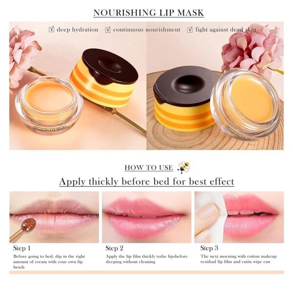 71ppu2riVEL._SL1300_.jpg Honey Lip Mask, Ksndurn 1 PC Lip Scrubs Exfoliator & Moisturizer - Bee Balm Lip Balm Honey Pot/Hydrating Prevention Dry,Sleeping Lip Mask Lip Scrubs for Dry Lips
