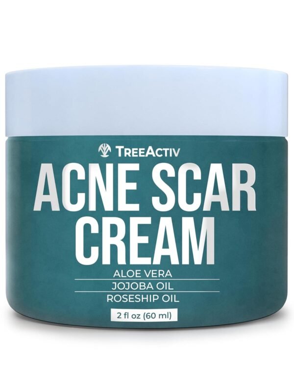 TreeActiv Acne Scar Treatment, 2 fl oz, Acne Scar Cream for Face, Gentle Acne Scars and Dark Spot Remover, Scar Lotion for Stretch Marks and Body Scars, Acne Scar Removal for All Skin Types, 500+ Uses