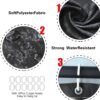 4 Pcs Flower Butterfly Shower Curtain Set with Non-Slip Rug, Toilet Lid Cover and Mat, Colorful Butterfly Shower Curtain with 12 Hooks,Waterproof Fabric Bath Curtain for Bathroom Decor