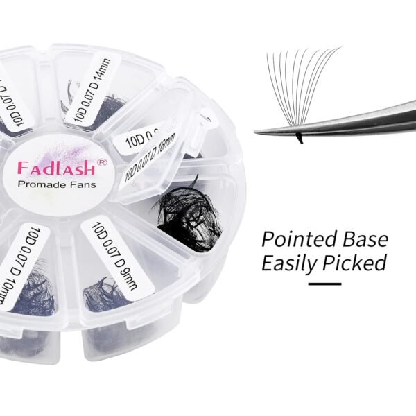 71prtyrKG5L._SL1500_.jpg FADLASH 1000 Fans 10D Premade Volume Eyelash Extensions Mixed Tray Premade Fans Eyelash Extensions D Curl Premade Lash Fans Pointed Handmade Promade Loose Fans Thin Base (10D-0.07D,9-16mm)