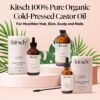 71px33gfNfL._SL1280_.jpg Kitsch Organic Castor Oil for Hair Growth - 100% Pure Castor Oil, Organic Cold Pressed Unrefined Glass Bottle for Face, Skin, Lashes, Brows, Scalp, Nails & Belly Button - Hexane Free, USDA - 16 oz