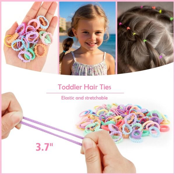 71q41hmlsL._SL1500_.jpg Hair Accessories for Girls, Colorful Elastic Hair Ties Rubber Bands Glitter Confetti Hair Clips Small Butterfly Clips Braiding Hair Styling Tools, Hair Ties No Damage for Baby Kids Toddler