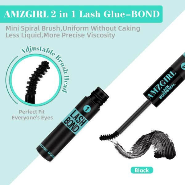 71q-CJaNNnL._SL1500_.jpg Lash Bond and Seal Eyelash Cluster Glue House of Lash Clusters Mascara Wand Glue 10ml Long Lasting 72 Hours Black Cluster Lash Glue + Lash Seal 2 in 1 Lash Clusters at Home By AMZGlRL(Black)