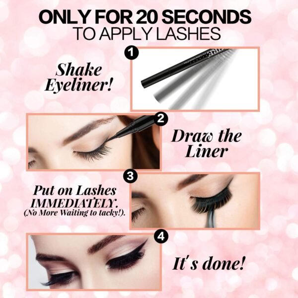 71q4XbHI04L._SL1500_.jpg JIMIRE 2-in-1 Eyeliner Instead of Glue, Magic Eyeliner | Extra Strong Hold for False Eyelashes | No Magnet & No Glue Needed | Only for 20’s to Apply Lashes
