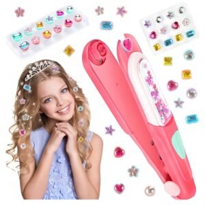 Hair Gem Stamper Kit for Girls, Bling Hair Jewels with Sparkling Diamonds, Fun Hair Styling Tool & Creative Play Toy, Birthday Gift for Kids Ages 4-12