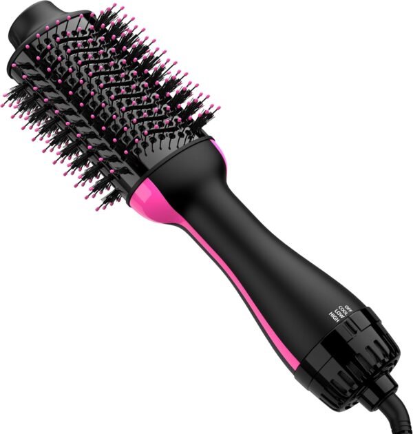 Hair Dryer Brush Blow Dryer in One, Upgraded 4 in 1 Hair Dryer and Styler Volumizer with Negative Ion Anti-frizz Ceramic Titanium Barrel Hot Air Hair Straightener Brush