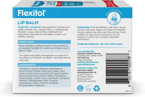 71qEHs1lPVL._AC_SL1500_.jpg Flexitol Lip Balm, 0.35 Ounce Tube, Cream White, 3 Count (Pack of 1)