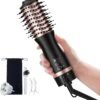 71qQ8CnBBUL._AC_SL1500_.jpg slopehill Mini Dual Voltage Hair Dryer Brush,1000 Watts Travel Hot Air Brush with European Plug, Ionic One Step Hair Dryer and Styler for Women for Home & Salon, 2 Heat & 2 Speed Settings