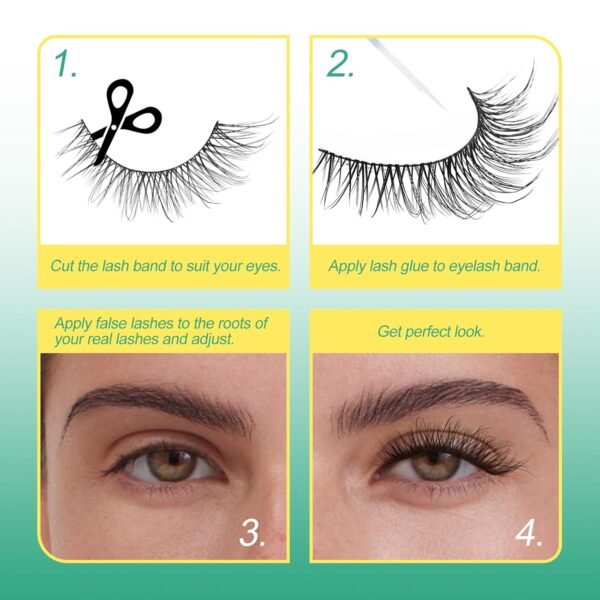 71qdQZnIrAL._SL1500_.jpg False Eyelashes Natural Look Strip Lashes Cat Eye Fake Eyelashes Soft False Lashes by GEMERRY, 10pairs