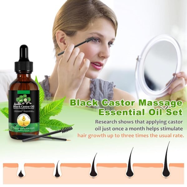 71qgejxCXSL._SL1500_.jpg Jamaican Black Castor Oil Cold Pressed,Castor Oil in A Glass Bottle with Glass Dropper, Eyelash&Eyebrow Brushes,Hexane Free for Fuller Thicker Hair, Eyelashes,Moisturizes Skin (1.9 Fl Oz (Pack of 1))
