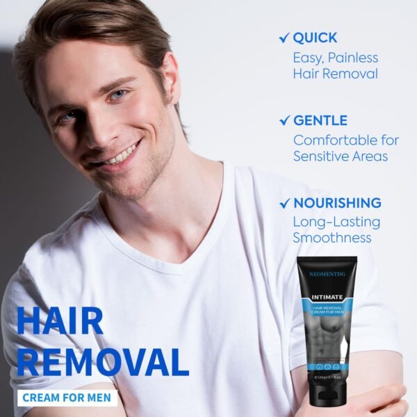 Painless, Flawless Depilatory for Intimate/Private Areas - Soothing Cream for Unwanted Male Hair, Suitable for All Skin Types