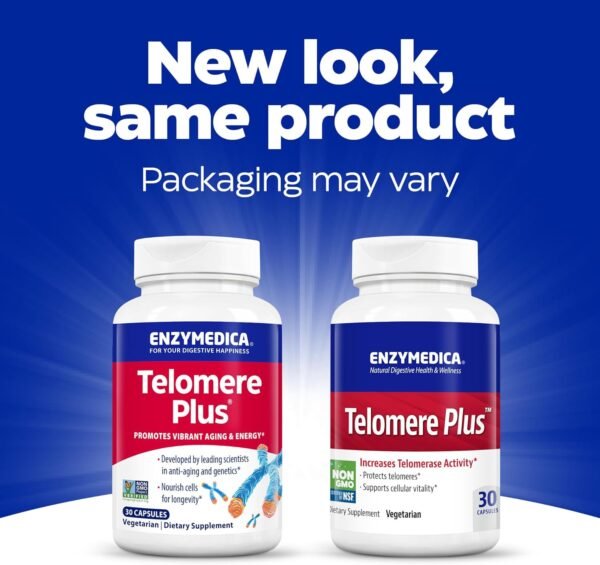 Enzymedica, Telomere Plus, Enzyme Support for Cellular Health, 30 Capsules
