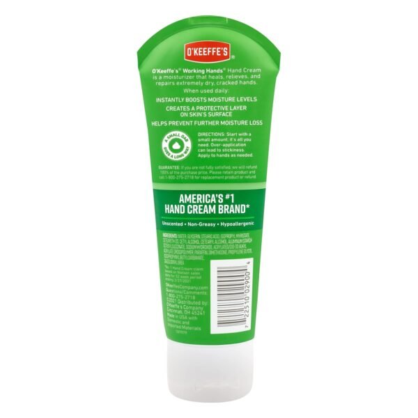 O'Keeffe's Working Hands Hand Cream for Extreme Dryness - 3 oz Tube (2 Pack) - Repairing Skincare for Cracked, Dry Hands