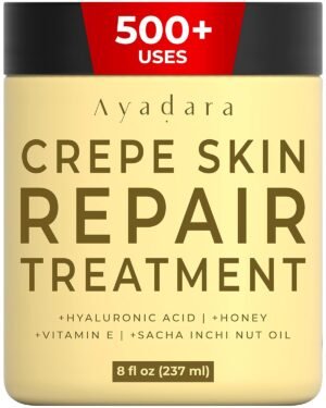 Crepey Skin Repair Treatment 8oz, Firming Lotion for Loose Skin, Crepe Corrector Collagen Cream for Body Tightening, Wrinkle Cream for Face, Neck, Arms and Legs, 500+ Uses