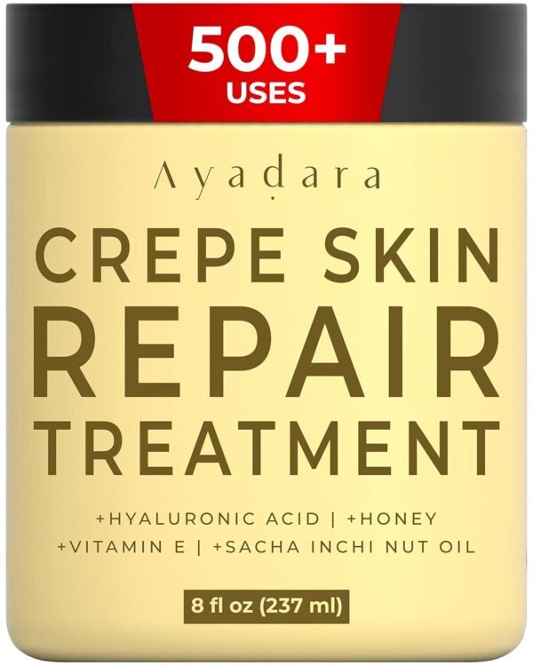 Crepey Skin Repair Treatment 8oz, Firming Lotion for Loose Skin, Crepe Corrector Collagen Cream for Body Tightening, Wrinkle Cream for Face, Neck, Arms and Legs, 500+ Uses