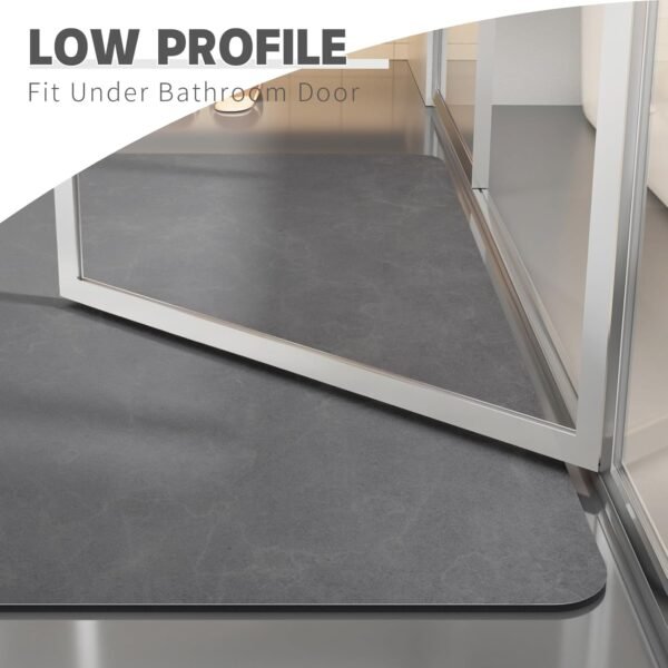 YIHOUSE Dark Grey Bath Mat Rug Sets 3 Piece,Thin Bathroom Rugs Fit Non Slip Bathroom Mat Quick Dry, Absorbent Rubber Bath Mats for Bathroom Floor,Shower