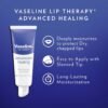 Vaseline Lip Therapy Lip Balm Tube For healthier looking lips Advanced Healing Moisturizer For Dry Lips 0.35 oz
