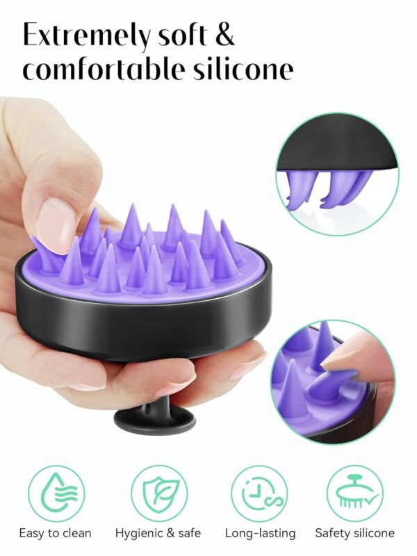 71rMHenURvL._SL1500_.jpg HEETA Scalp Massager Hair Growth, Soft Silicone Scalp Scrubber Shampoo Brush for Exfoliation, Dandruff Removal Head Massage Stress Relax, Wet & Dry Use for Thick Thin Curly Hair Care, Black